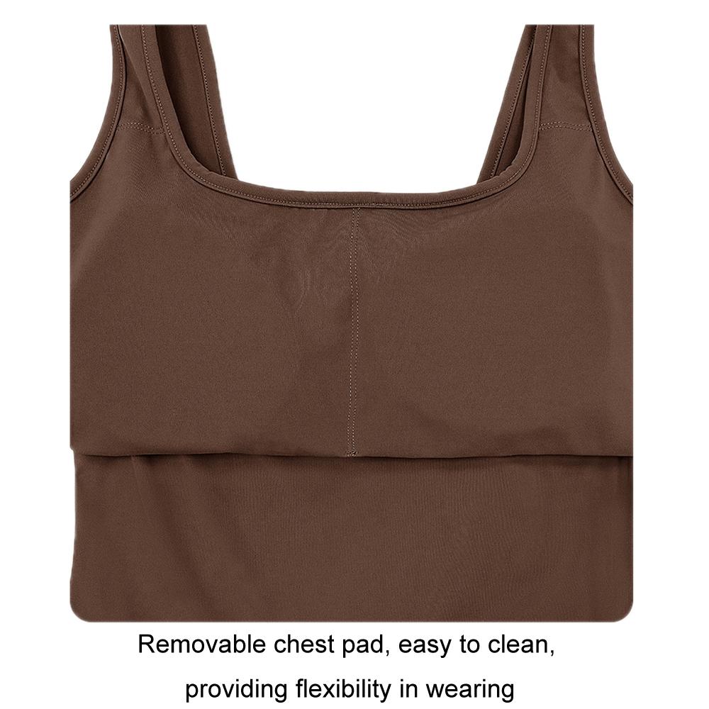 Yoga Bodysuit With Chest Pad Size L Tight Fit - Mocha Colour - S