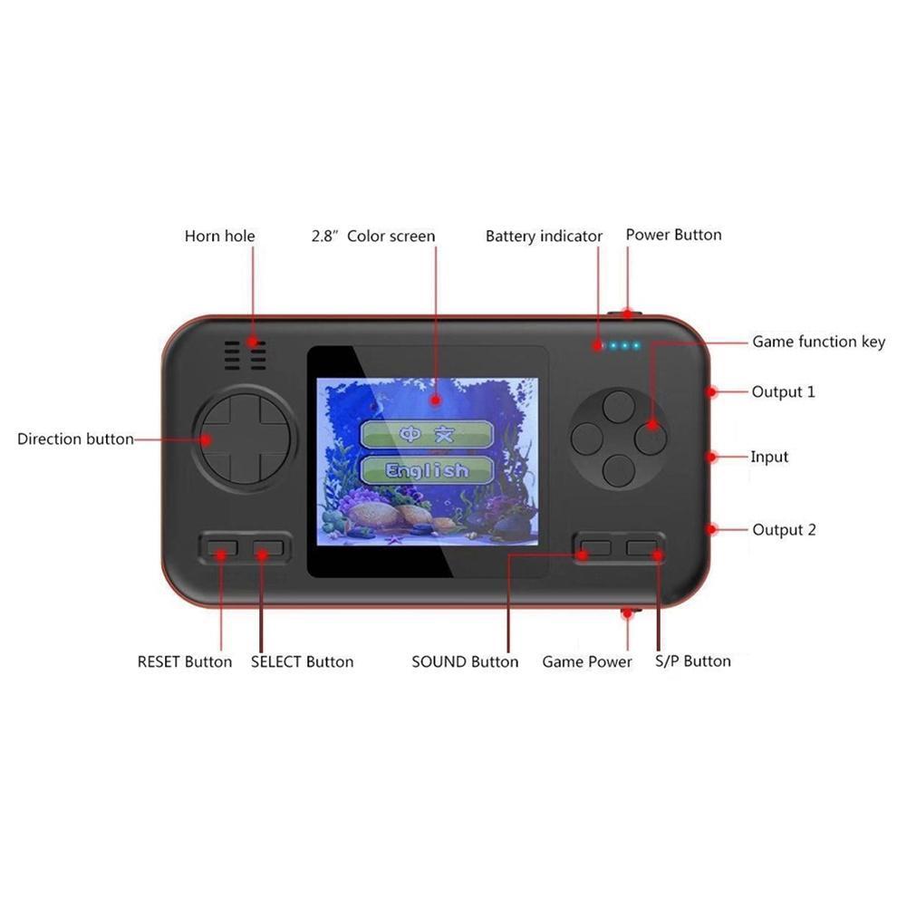 Portable Game Console With 8000Mah Battery And Colour Screen - Blue