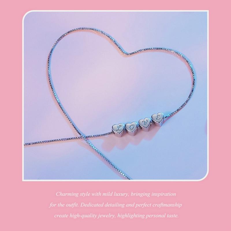 925 Sterling Silver Platinum Plated Love Letters Diy Beads In - E