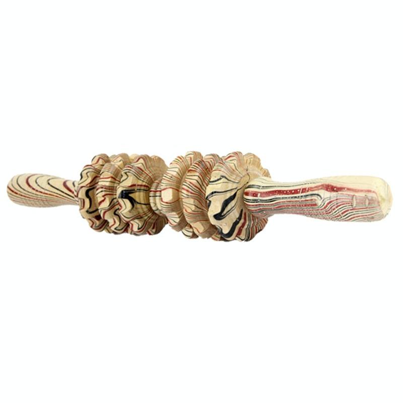 Wooden Abdominal & Leg Roller Massager - 368 Massage Wheel