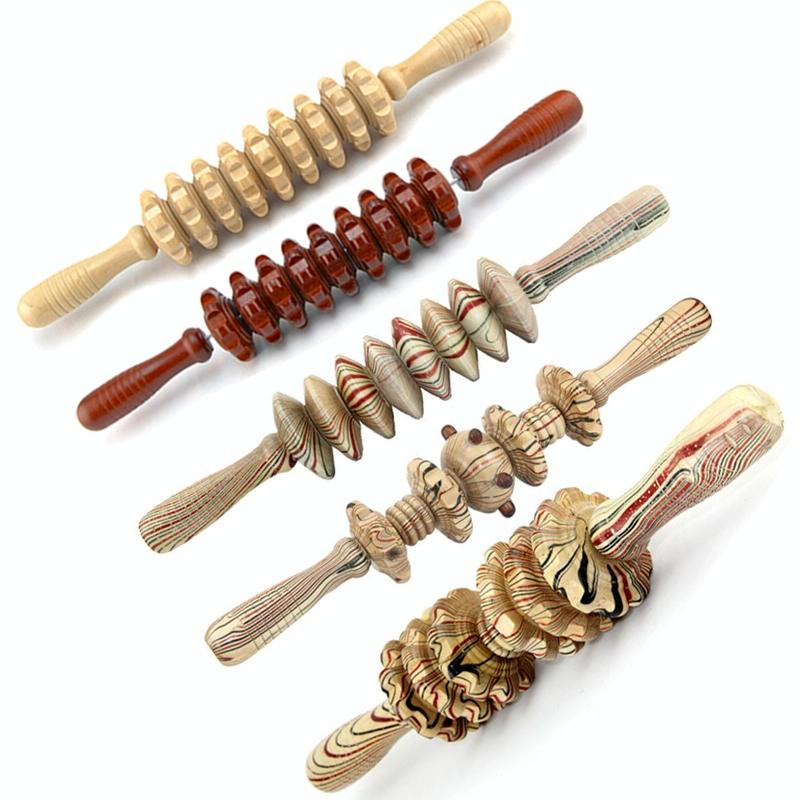 Wooden Abdominal & Leg Roller Massager - 368 Massage Wheel