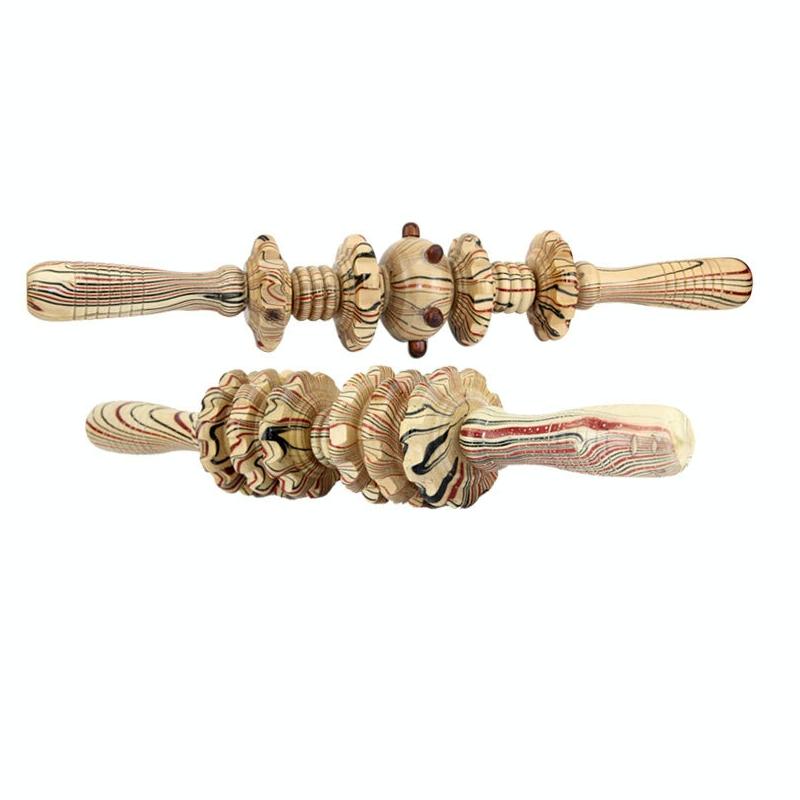 Wooden Abdominal & Leg Roller Massager - 368 Massage Wheel