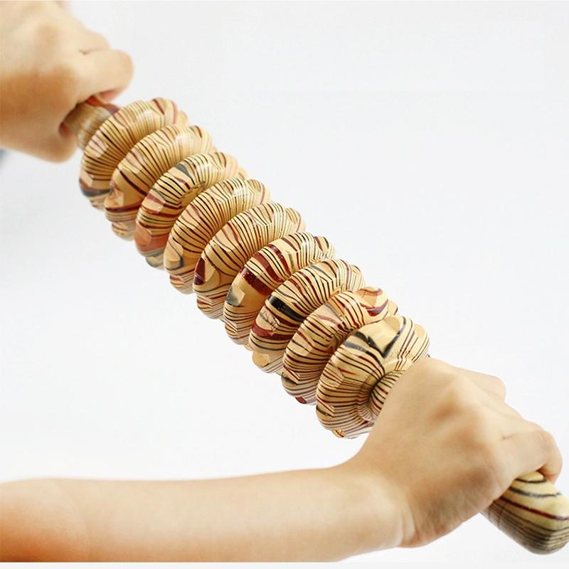 Wooden Abdominal & Leg Roller Massager - 368 Massage Wheel