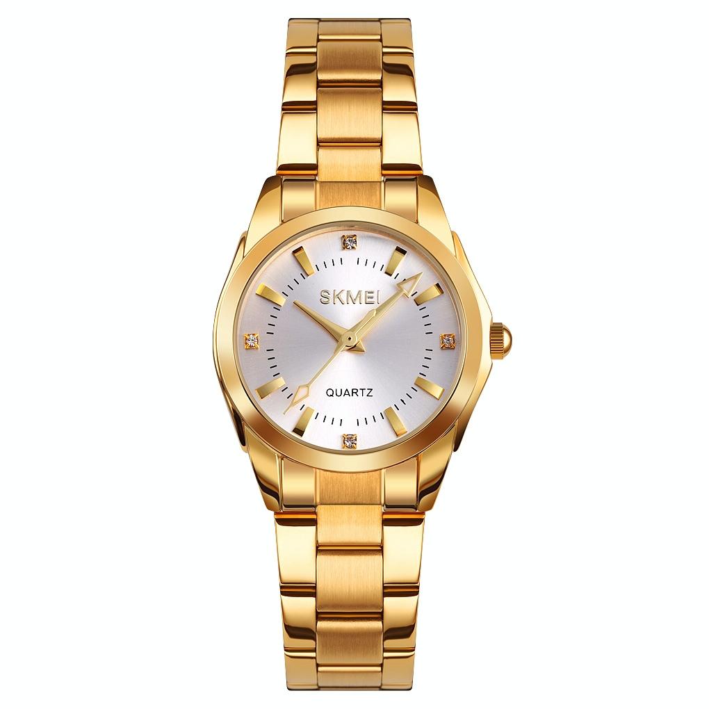 Waterproof Quartz Women Watch with Rhinestone Steel Strap - Delicate and Creative - Blue