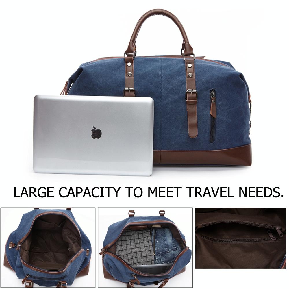 Men Leather Duffel Bag for Carry-on Travel - Coffee