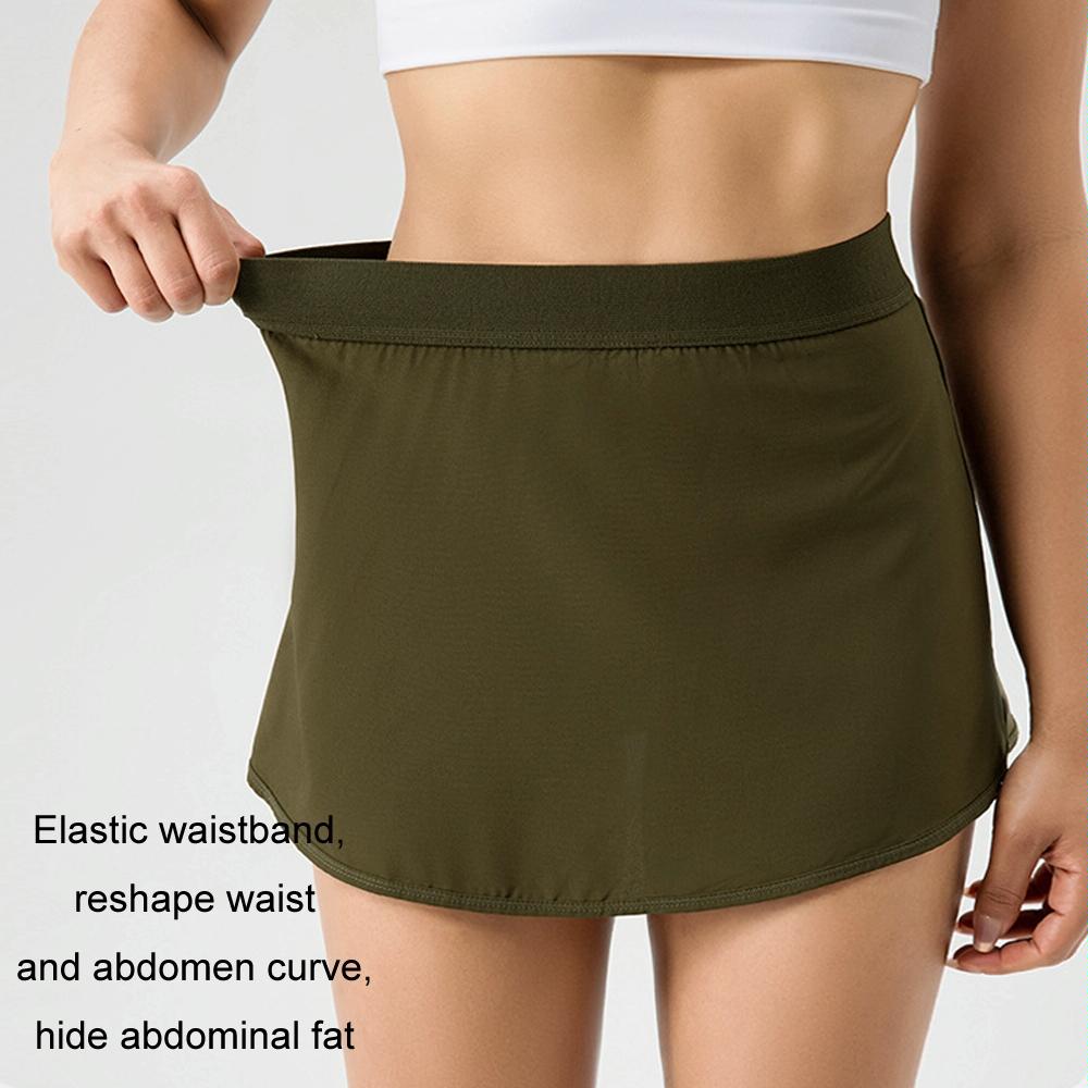 Quick Drying Women Yoga Skirt Pants Breathable & Fake Two Piece Size L - Merlot Red - Xxl