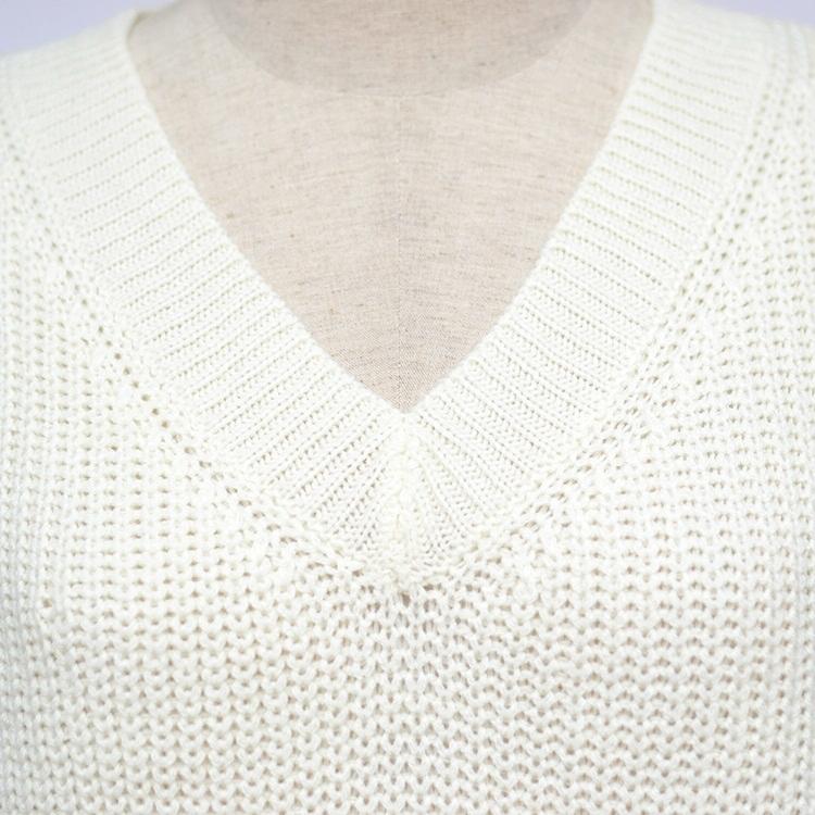 Fashion Casual V-Neck Sweater - White Xl