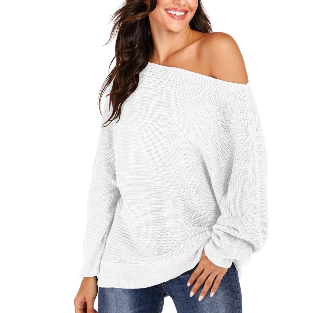 Irregular Bat Sleeve Sweater Grey - L - Grey L