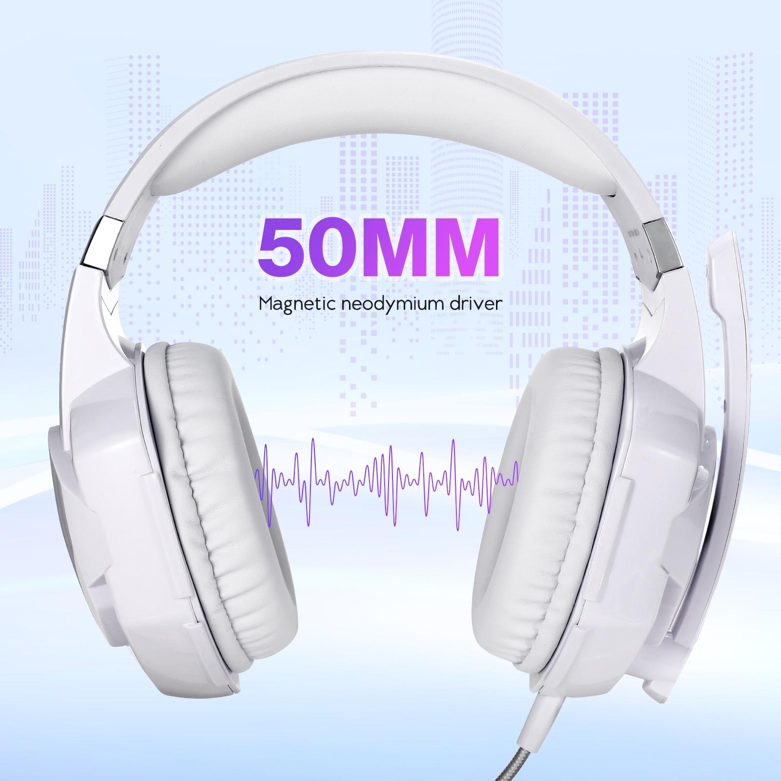Over-Ear Gaming Headset With Mic Led Light And Stereo Bass For Pc Gamer - Orange + Black