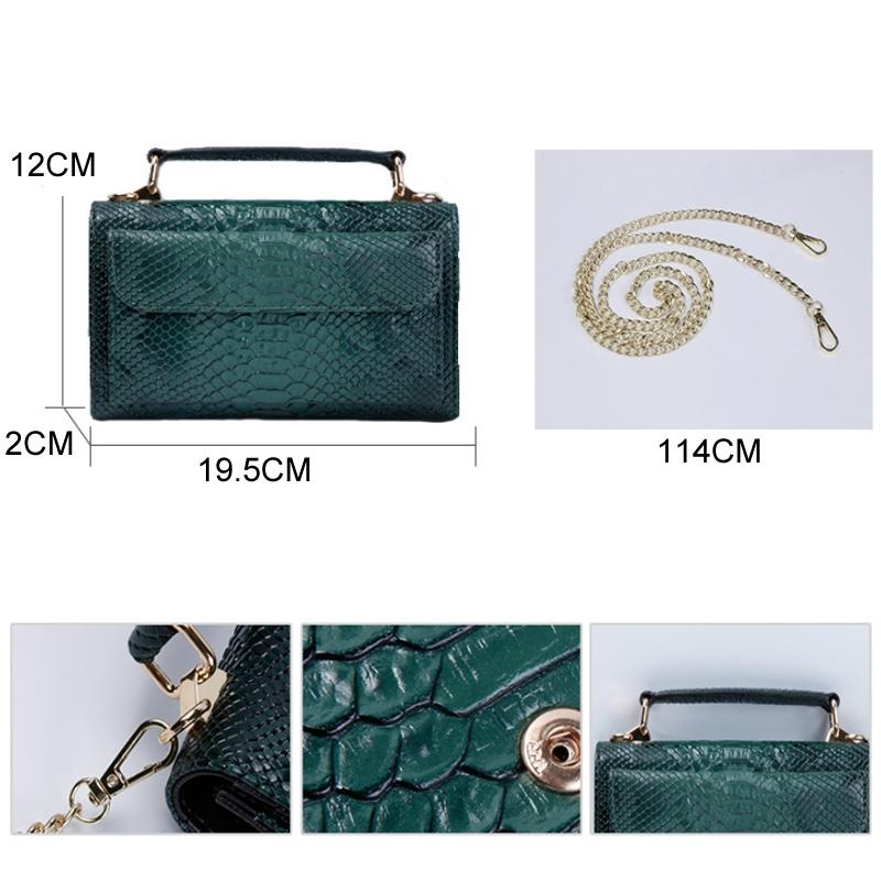 Versatile Lady Crossbody Wrist Bag - Multi-functional - Big Snake Pattern Copper