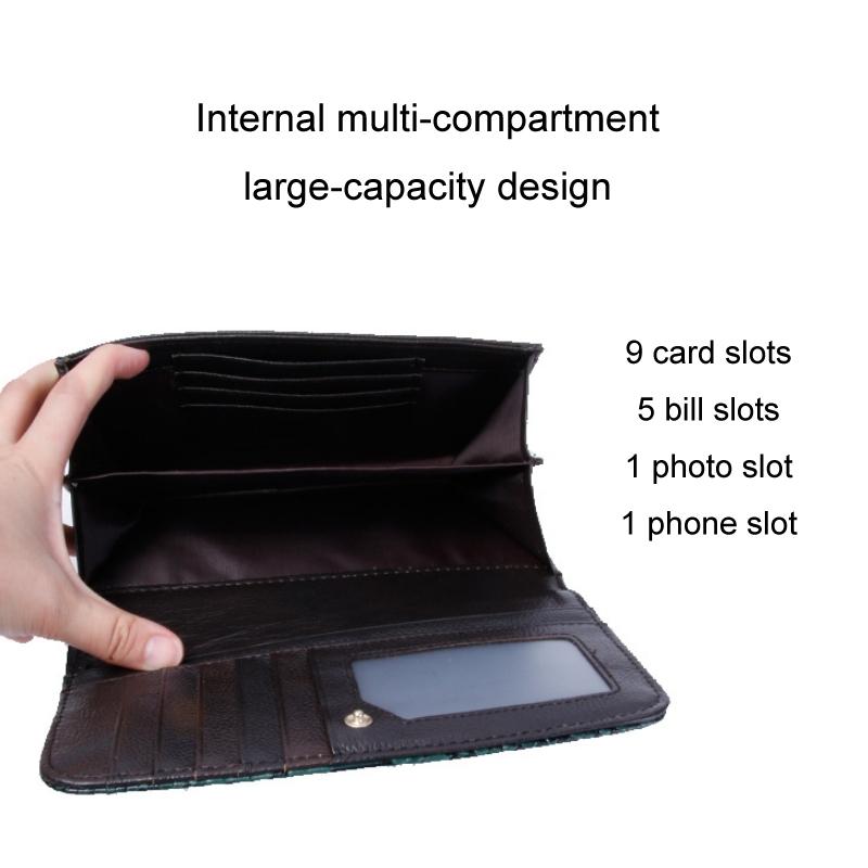 Versatile Lady Crossbody Wrist Bag - Multi-functional - Big Snake Pattern Copper