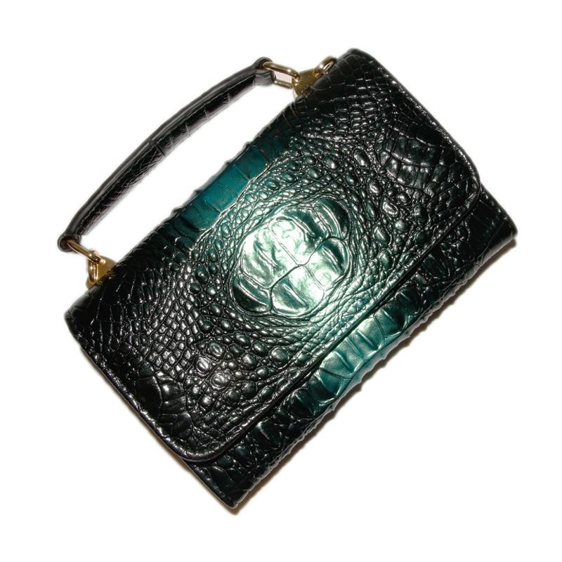 Versatile Lady Crossbody Wrist Bag - Multi-functional - Big Snake Pattern Copper