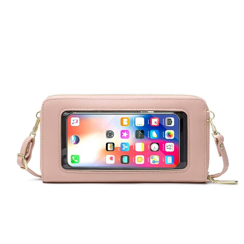Anti Theft Rfid Cross Body Phone Bag With Touch Screen - Royal Blue