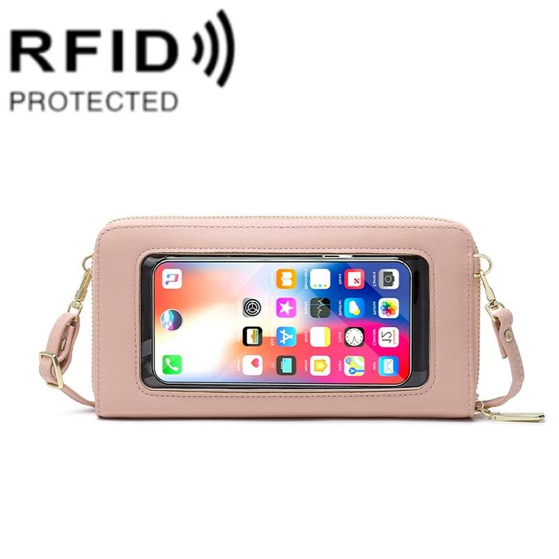 Anti Theft Rfid Cross Body Phone Bag With Touch Screen - Royal Blue