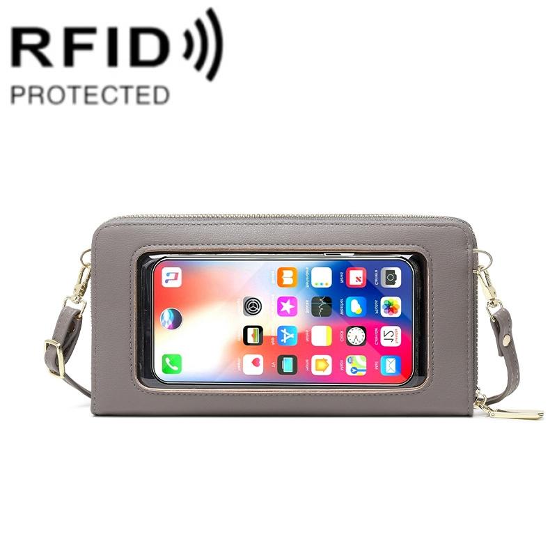 Anti Theft Rfid Cross Body Phone Bag With Touch Screen - Royal Blue