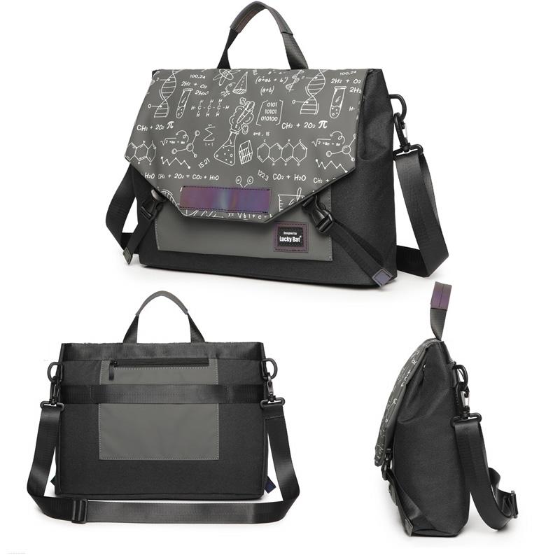 Anti-drop Crossbody Laptop Bag - 16 Inch Airbag Design - Pure Black