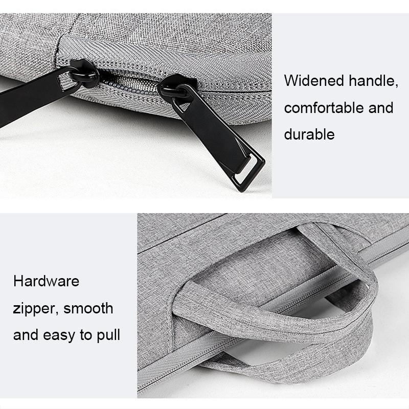Waterproof Laptop Handbag - Large Capacity Shock-absorbing - Fits 14.1-15.4 Inches - Deep Sky Gray