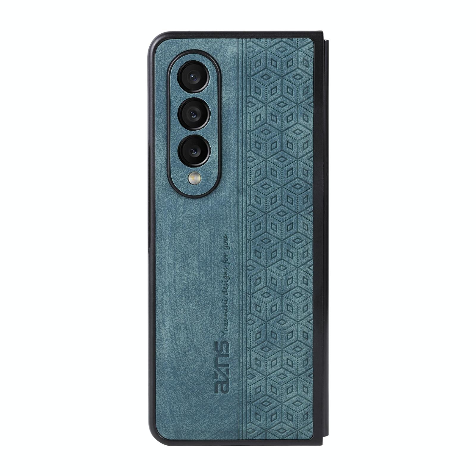 For Samsung Galaxy z Fold4 5G Embossed 3d Skin Texture Phone Case - Sleek Design - Brown