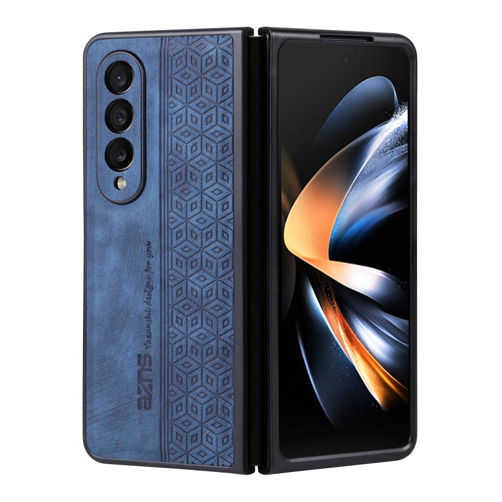 For Samsung Galaxy z Fold4 5G Embossed 3d Skin Texture Phone Case - Sleek Design - Brown