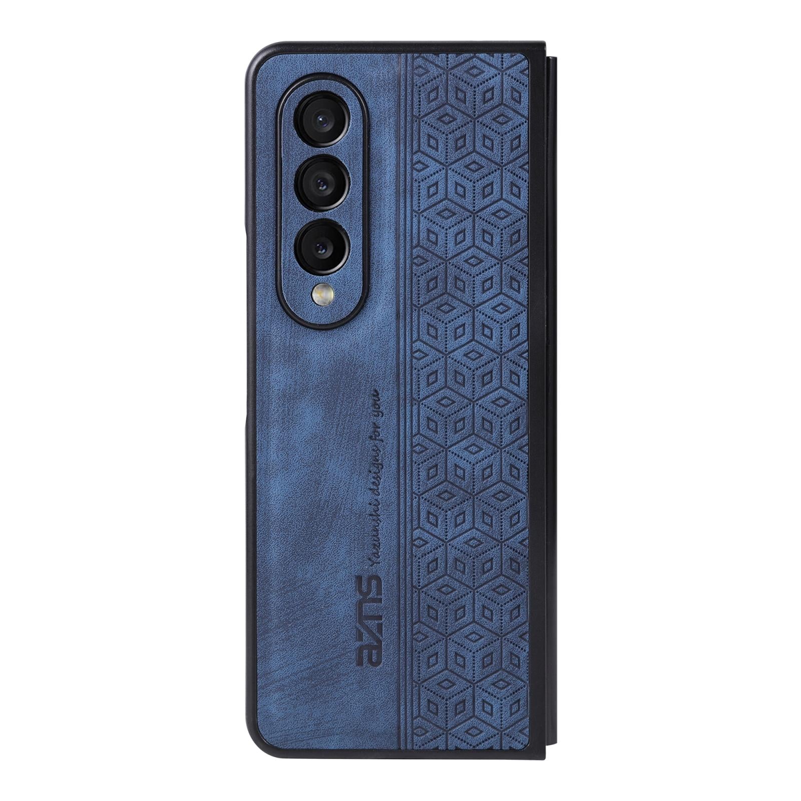 For Samsung Galaxy z Fold4 5G Embossed 3d Skin Texture Phone Case - Sleek Design - Brown
