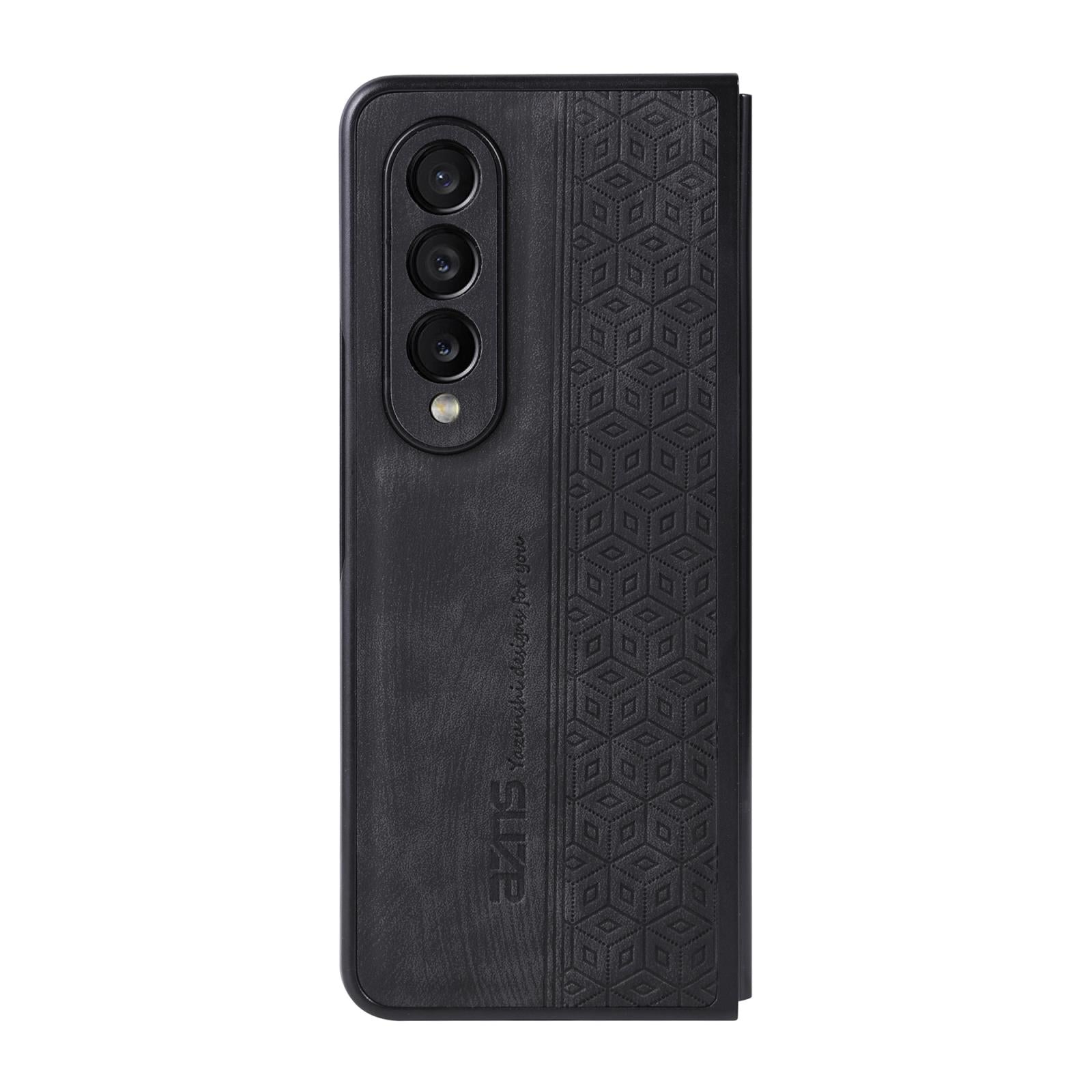For Samsung Galaxy z Fold4 5G Embossed 3d Skin Texture Phone Case - Sleek Design - Brown