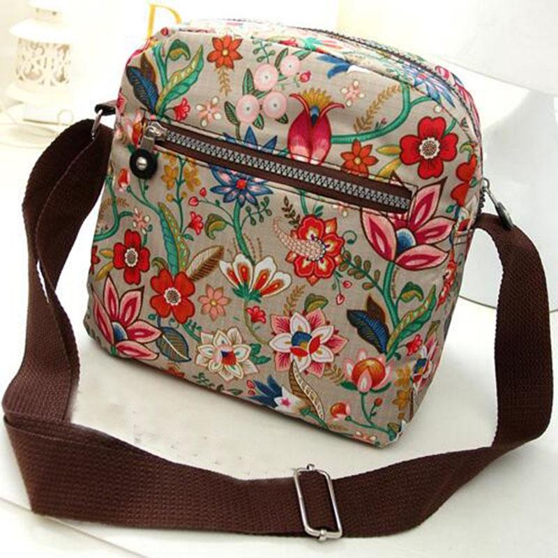 Waterproof Nylon Multilayer Crossbody Bag For Women - Lattice Dot