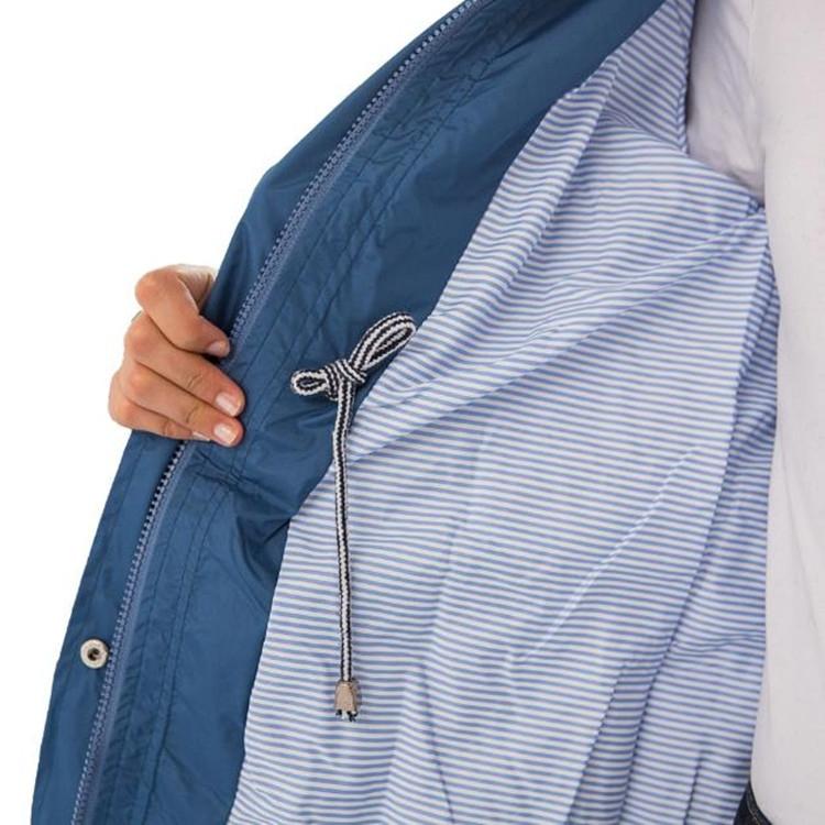 Casual Women Waterproof Waist Hooded Long Coat - Size S - Water Blue