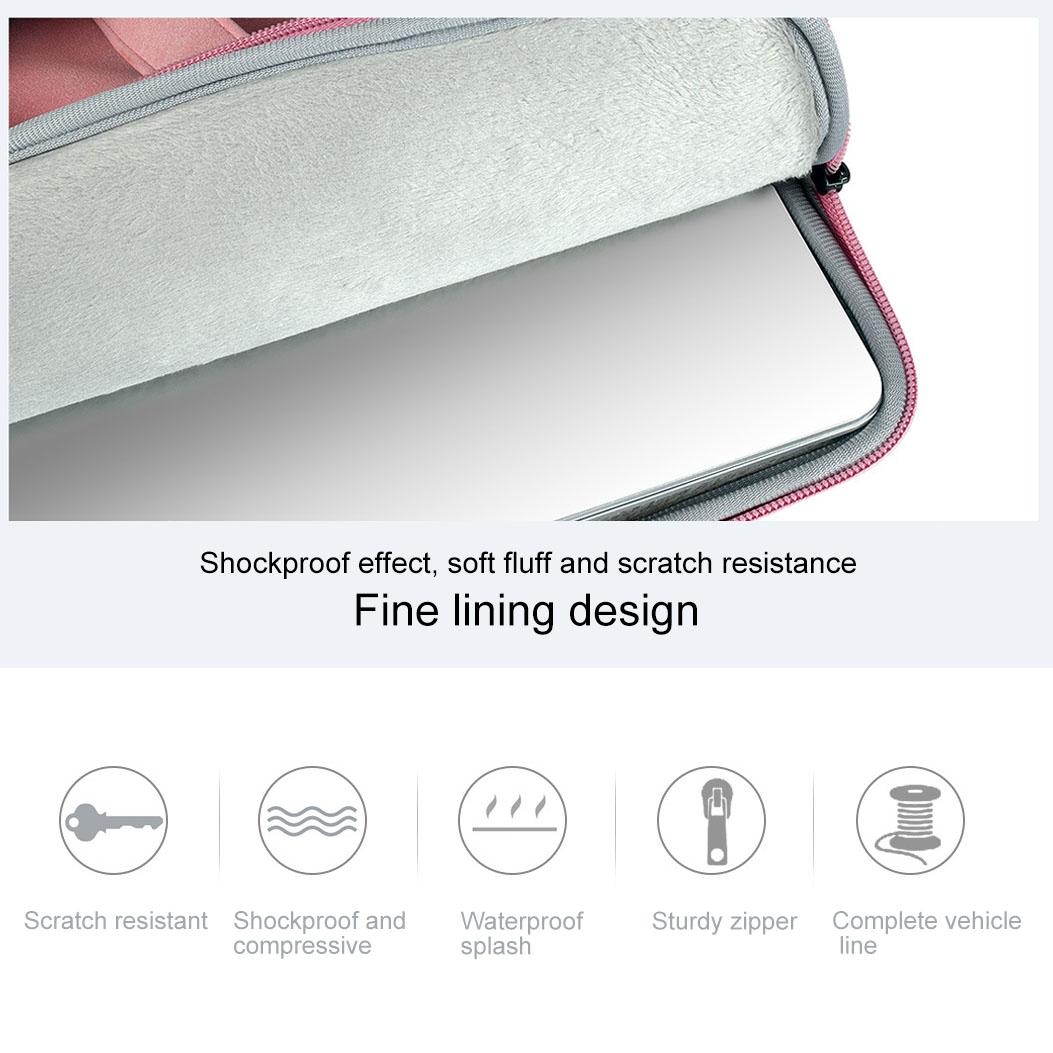 Waterproof Portable One-shoulder Handbag for 14.1 Laptops with Hidden Zipper and Suitcase Belt - Pink