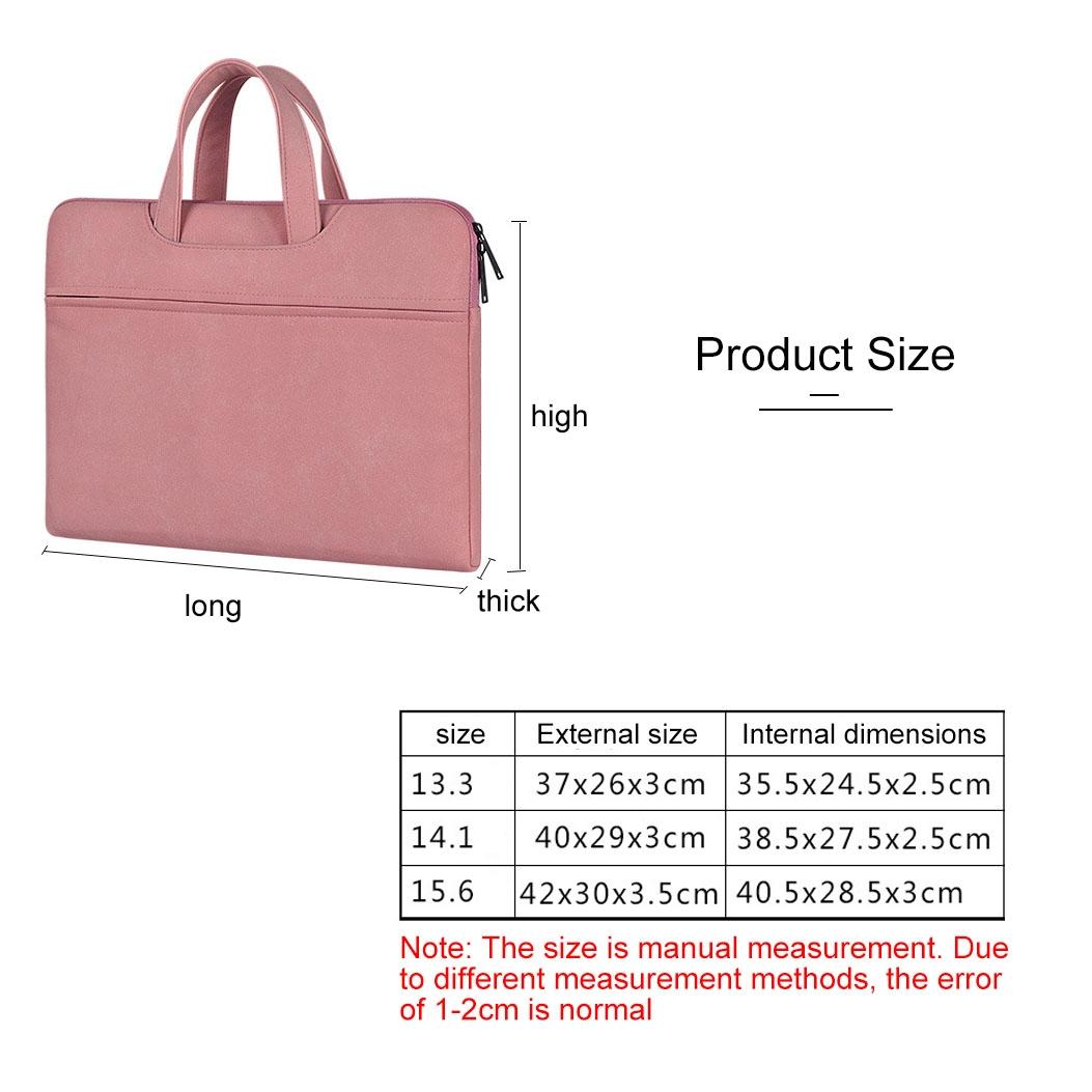 Waterproof Portable One-shoulder Handbag for 14.1 Laptops with Hidden Zipper and Suitcase Belt - Pink