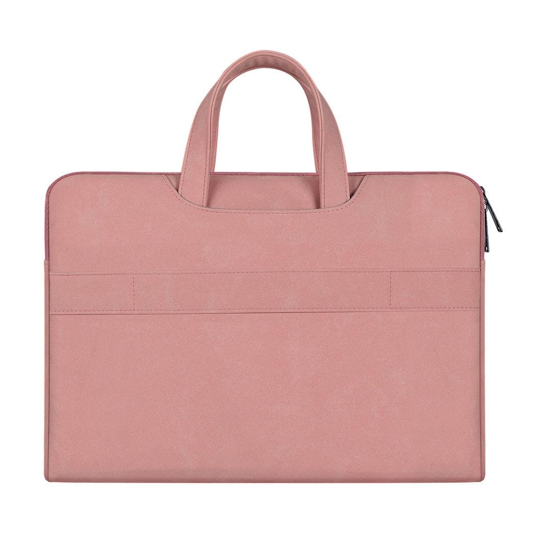 Waterproof Portable One-shoulder Handbag for 14.1 Laptops with Hidden Zipper and Suitcase Belt - Pink