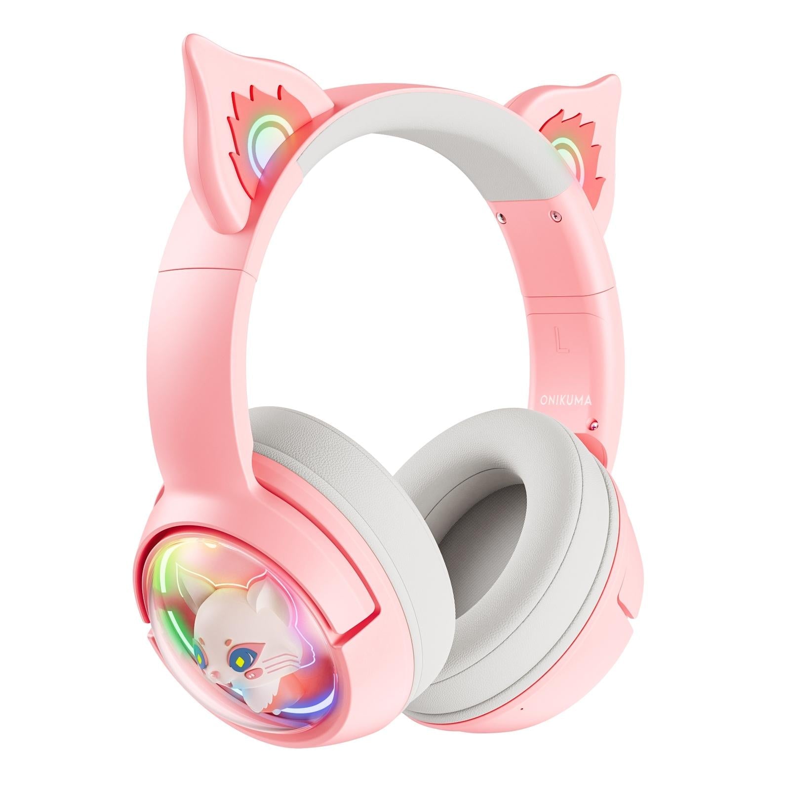 Wireless Cat Ear Bluetooth Headset Usb-C - Pink