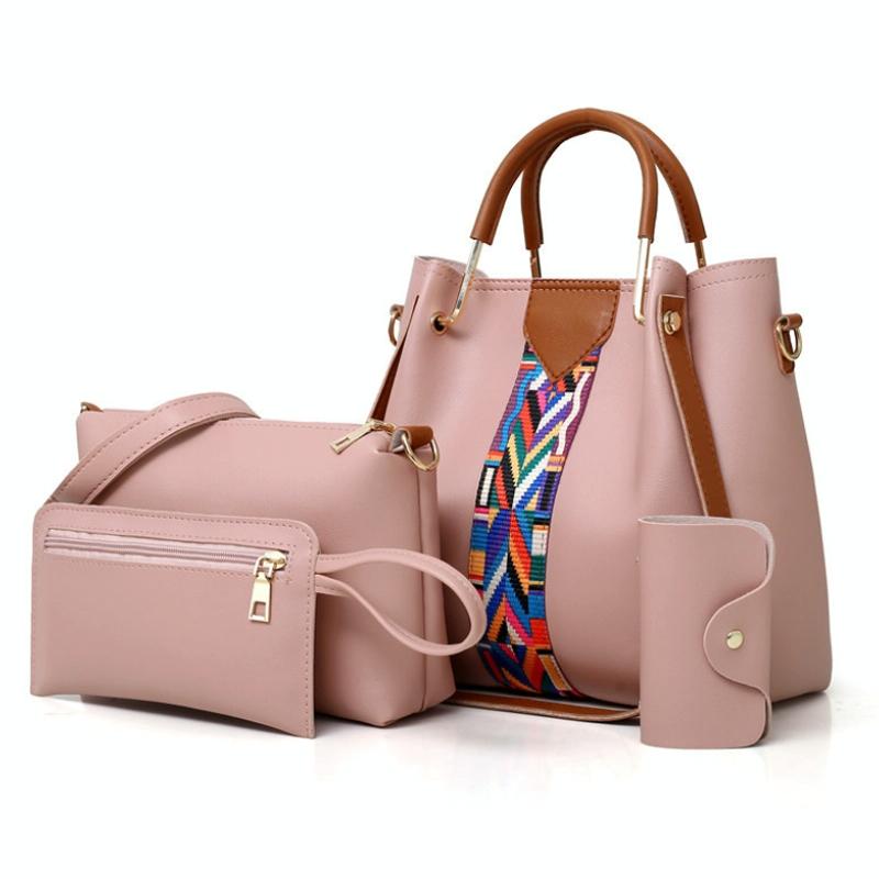 Versatile 4-in-1 Messenger Bag for Women - Fashionable & Spacious - Pink