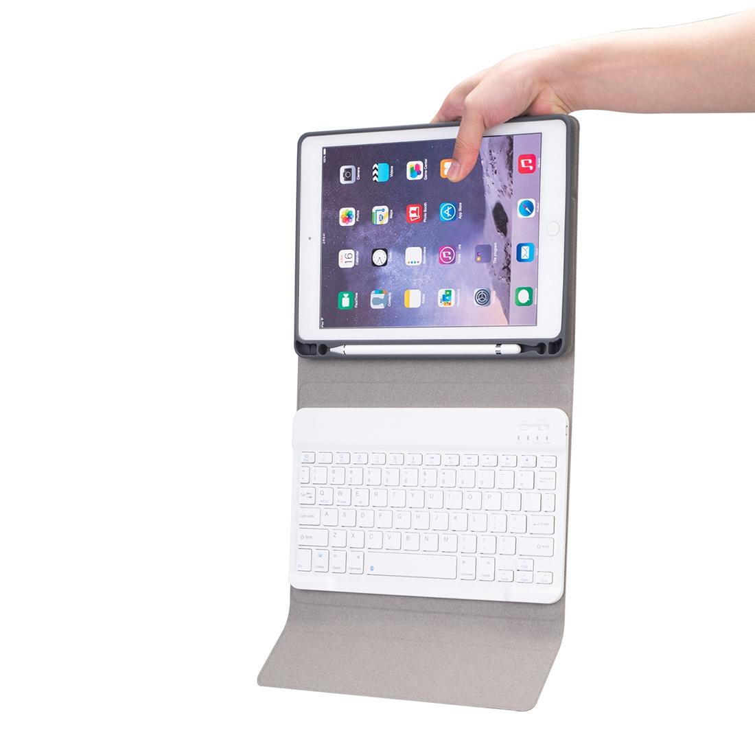 Silk Texture Bluetooth Keyboard Tablet Case For Ipad Air 2 / 1 Pro 9.7 2017 / 2018 With Stand & Pen Slot - Rose Gold