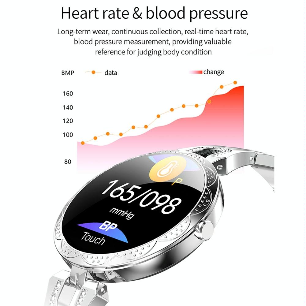 Waterproof Smart Bracelet With Lcd Screen And Heart Rate Monitor - Rose Gold