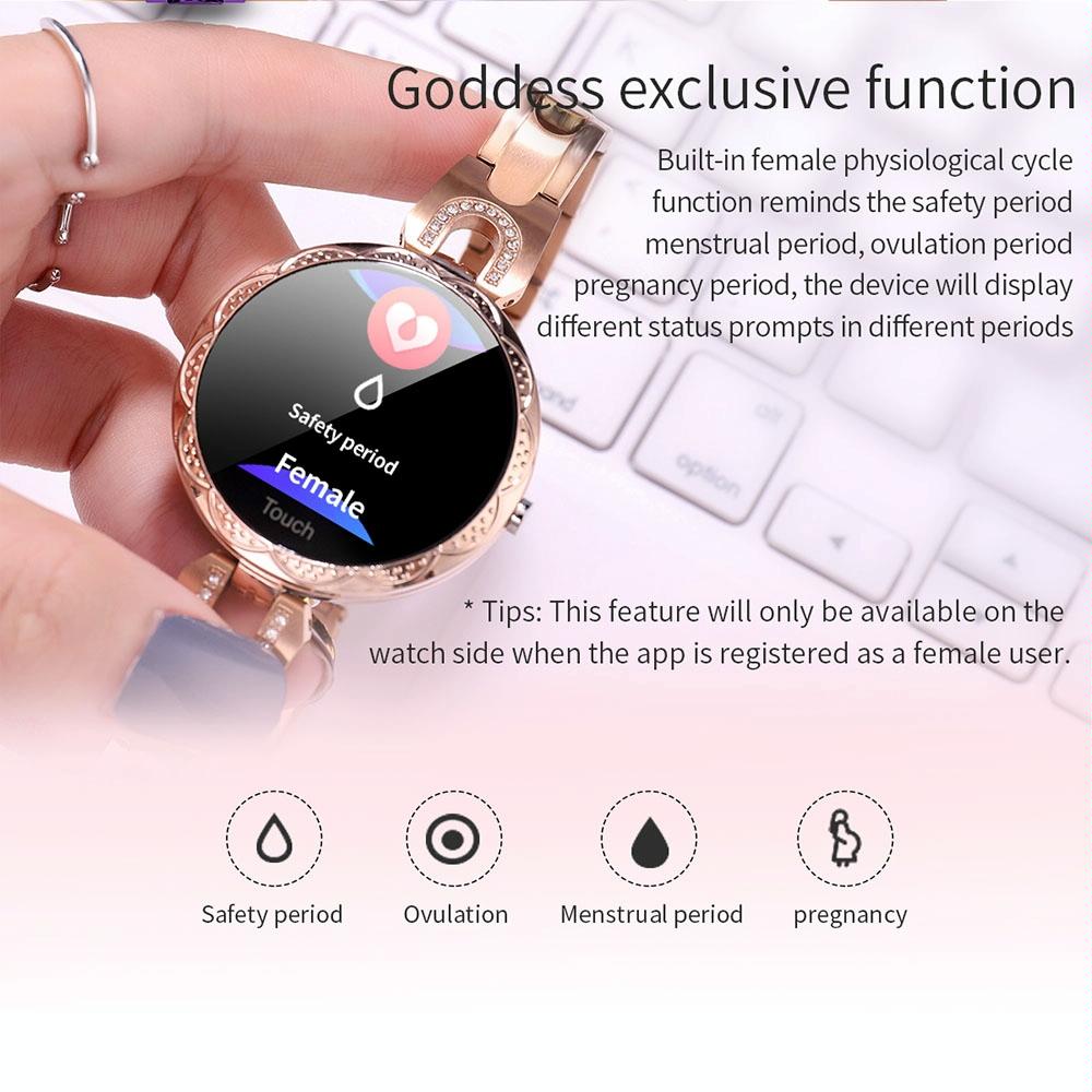 Waterproof Smart Bracelet With Lcd Screen And Heart Rate Monitor - Rose Gold