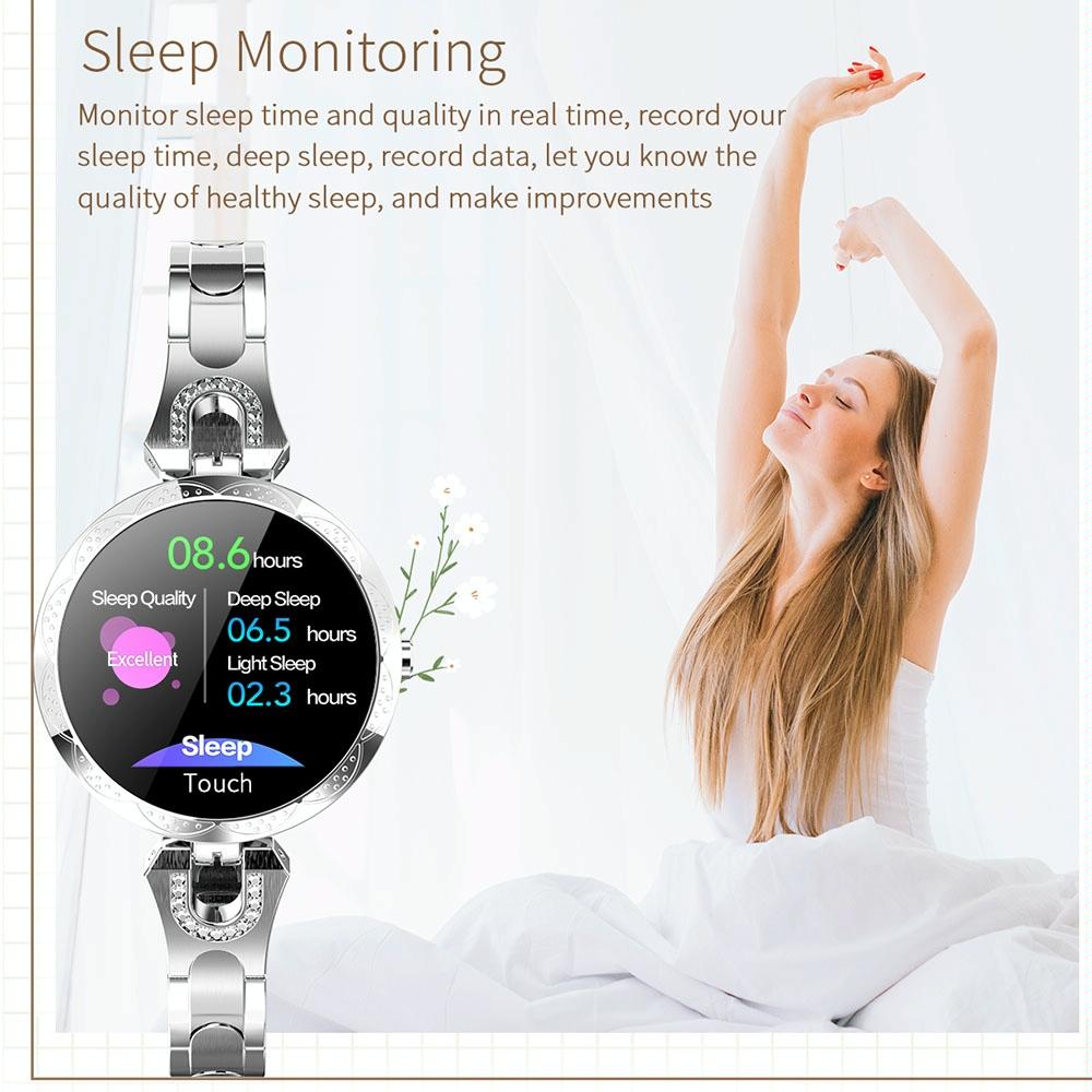 Waterproof Smart Bracelet With Lcd Screen And Heart Rate Monitor - Rose Gold