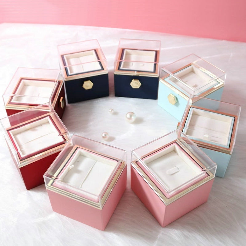 Vibe Geeks Eternal Rose Box Preserved Flower Surprise Proposal Jewelry Box - Light Blue