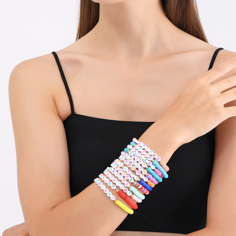 Vibe Geeks Album Inspired Taylor Concert Friendship Bracelet Polymer Clay Beads - 2-8Pcs