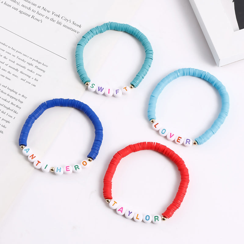 Vibe Geeks Album Inspired Taylor Concert Friendship Bracelet Polymer Clay Beads - 3-16Pcs