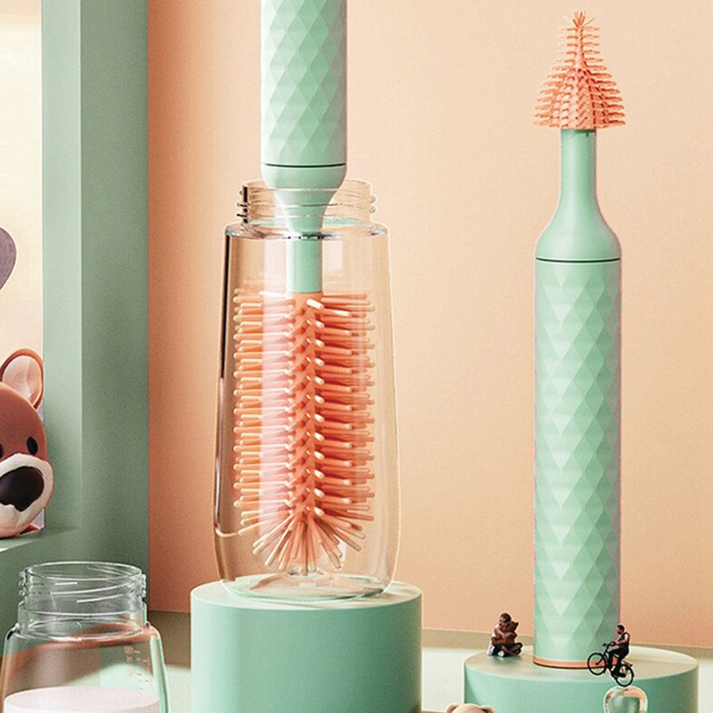 Vibe Geeks 3-in-1 Electric Silicone Cordless Bottle Brush Cleaner Usb Rechargeable - Blue