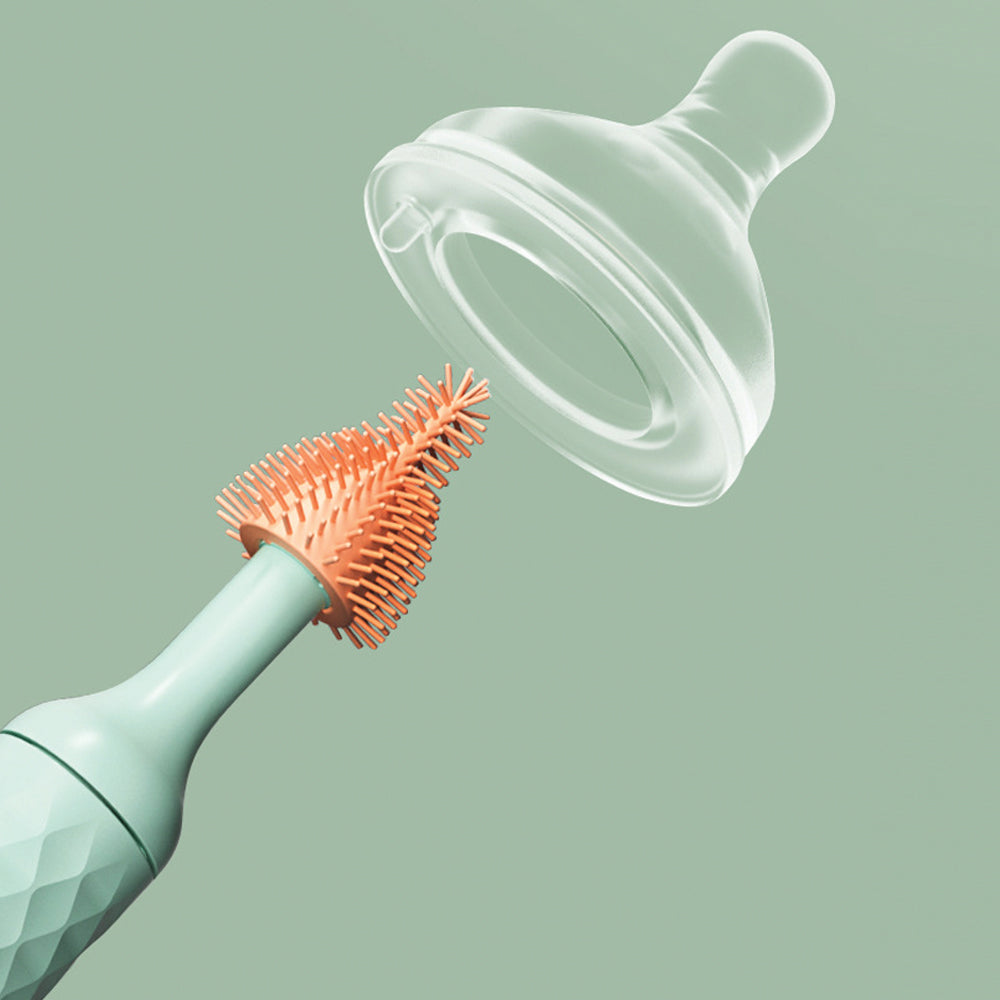 Vibe Geeks 3-in-1 Electric Silicone Cordless Bottle Brush Cleaner Usb Rechargeable - Blue