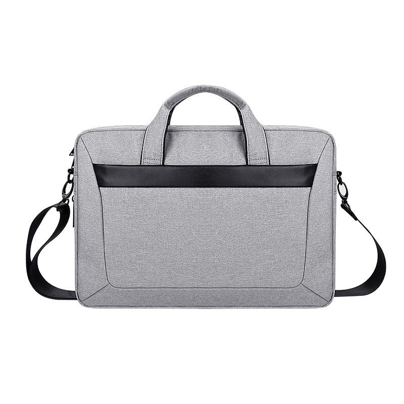 Expandable Laptop Bag - Waterproof Oxford Cloth Detachable Shoulder Strap - Grey
