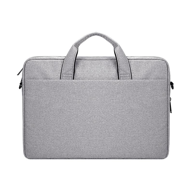Expandable Laptop Bag - Waterproof Oxford Cloth Detachable Shoulder Strap - Grey
