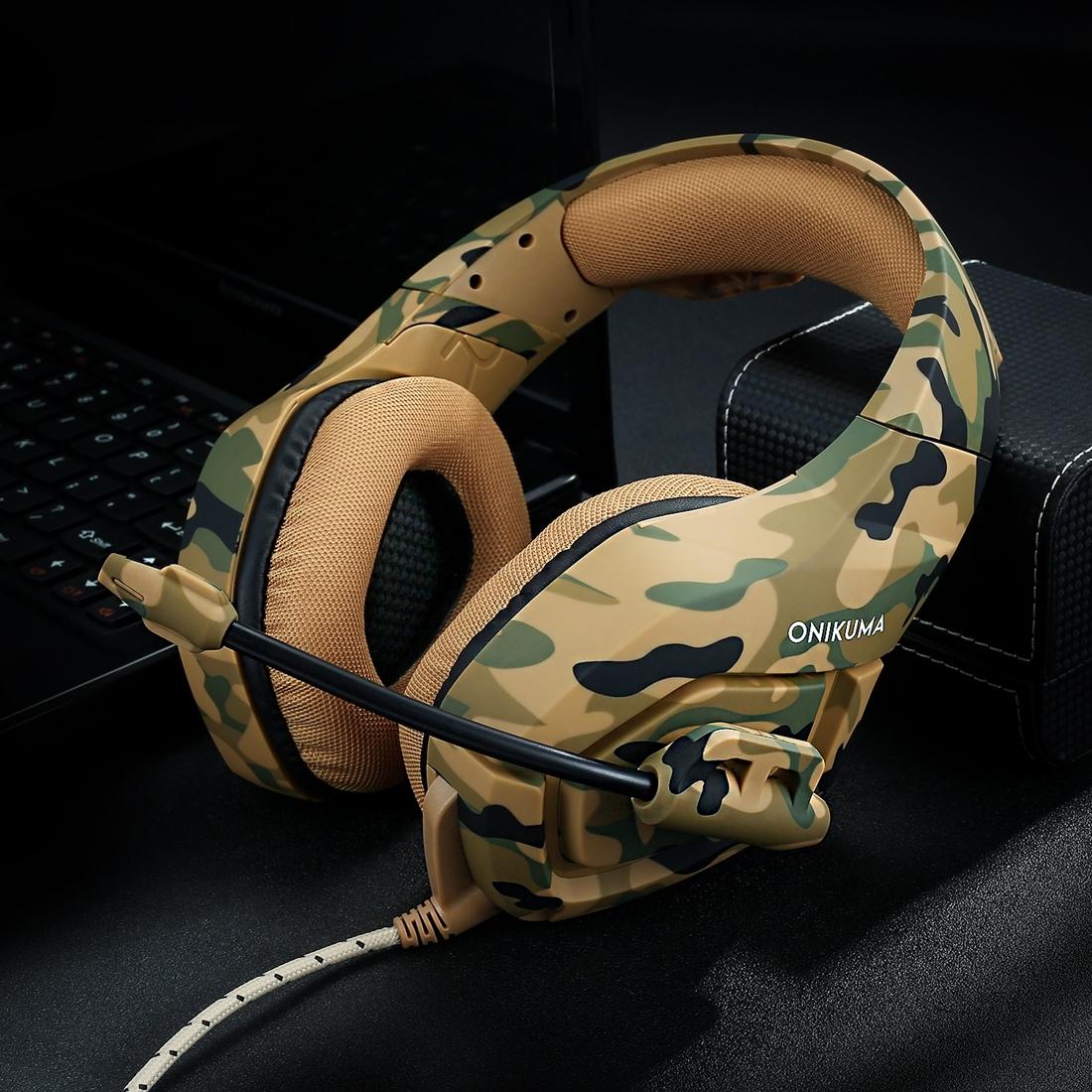 Camouflage Gaming Headset With Noise Canceling Mic - Grey