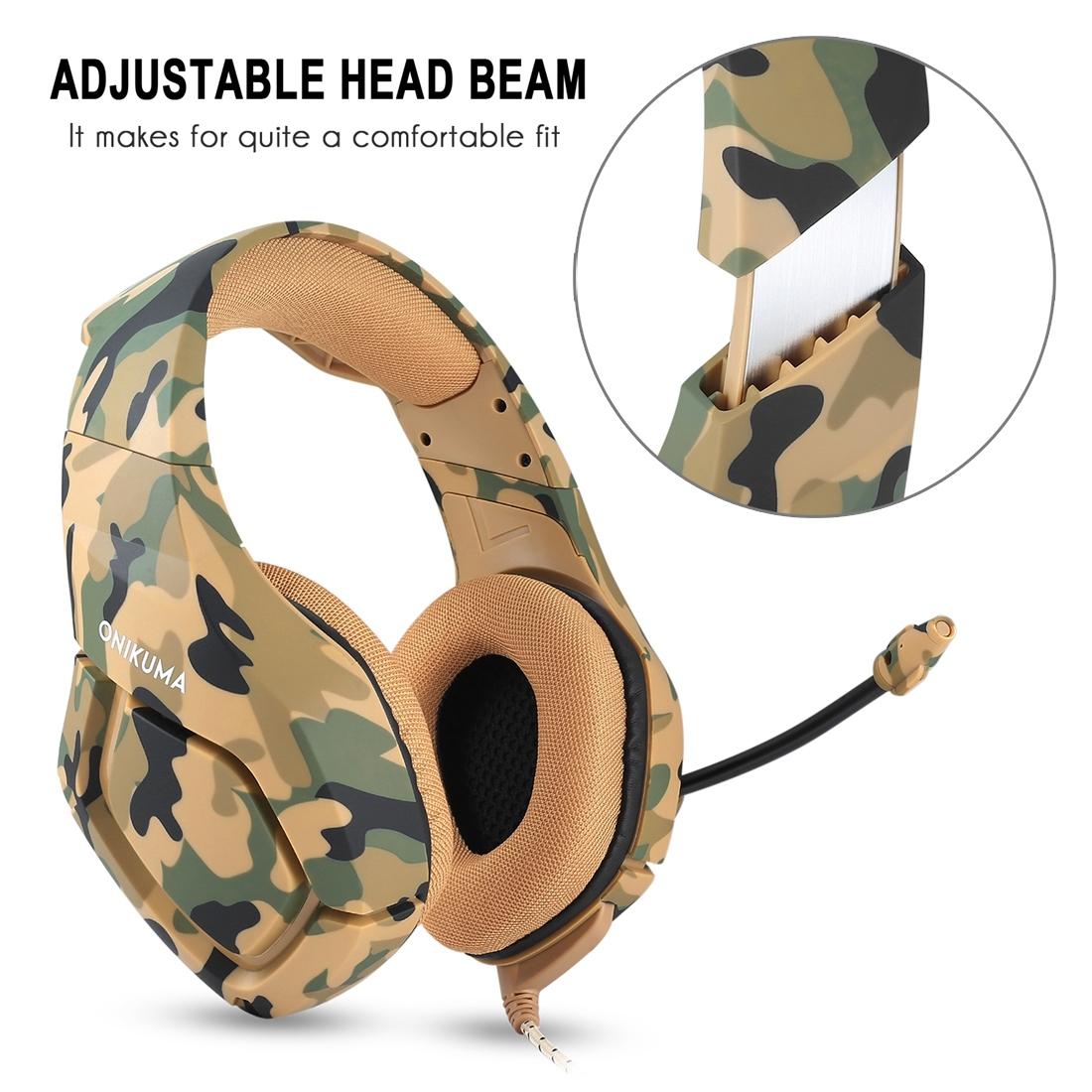 Camouflage Gaming Headset With Noise Canceling Mic - Grey