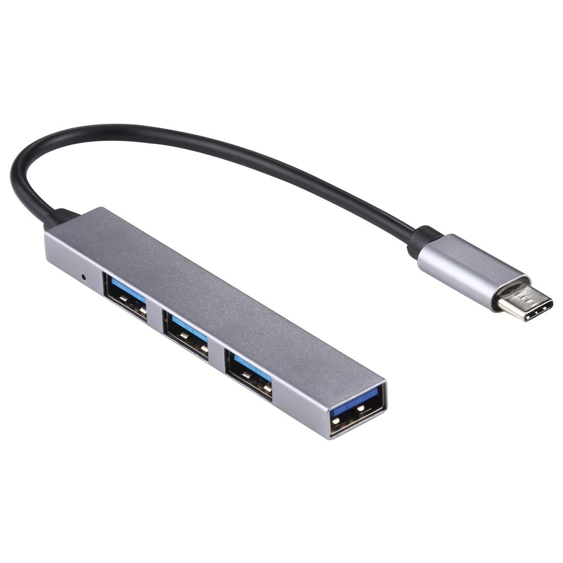 4-Port Usb-C Hub Adapter With Usb 3.0 - Silver Grey