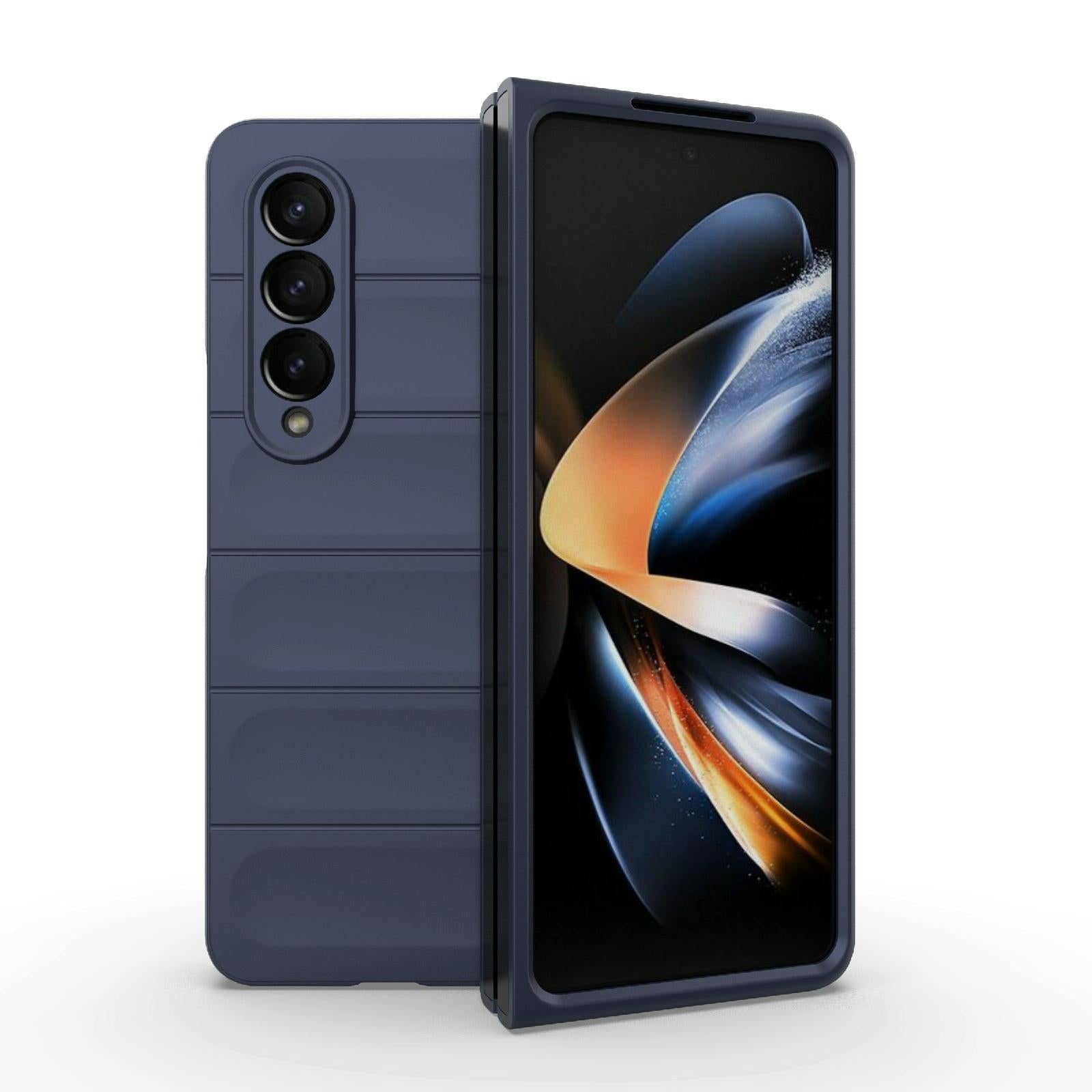 For Samsung Galaxy Z Fold4 5G Foldable Shockproof Phone Case with Magic Shield - Slim Design - Wine Red