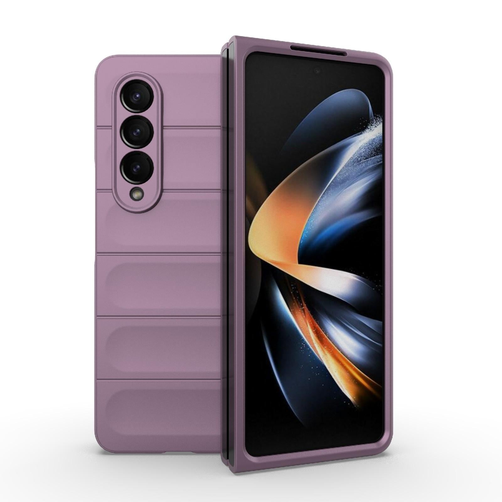 For Samsung Galaxy Z Fold4 5G Foldable Shockproof Phone Case with Magic Shield - Slim Design - Wine Red