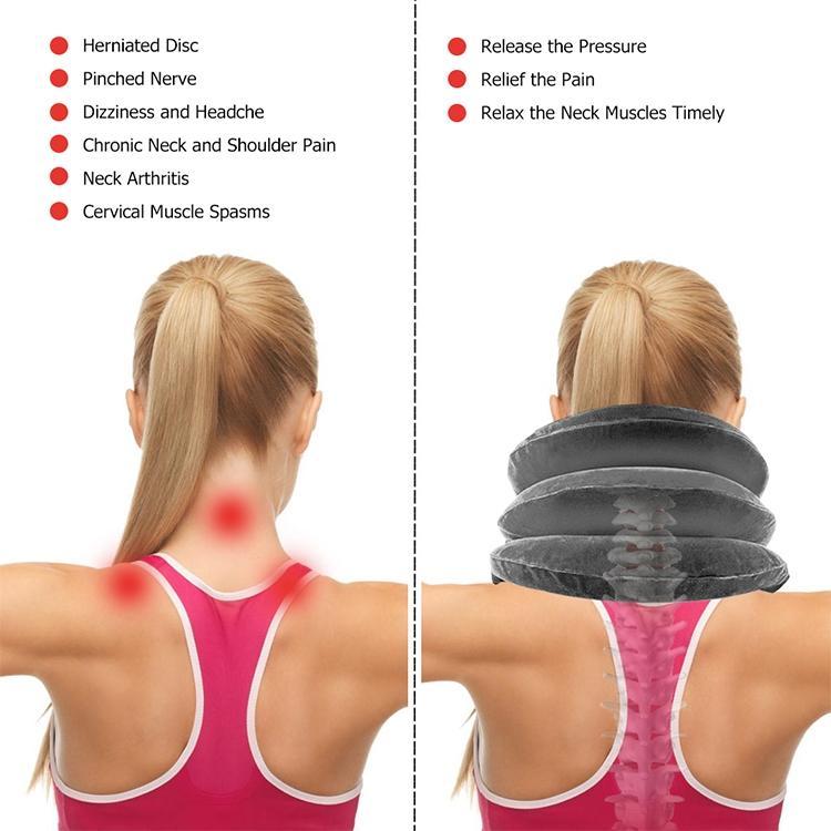 Full Cashmere Cervical Traction Instrument Neck Massage & Support - Blue