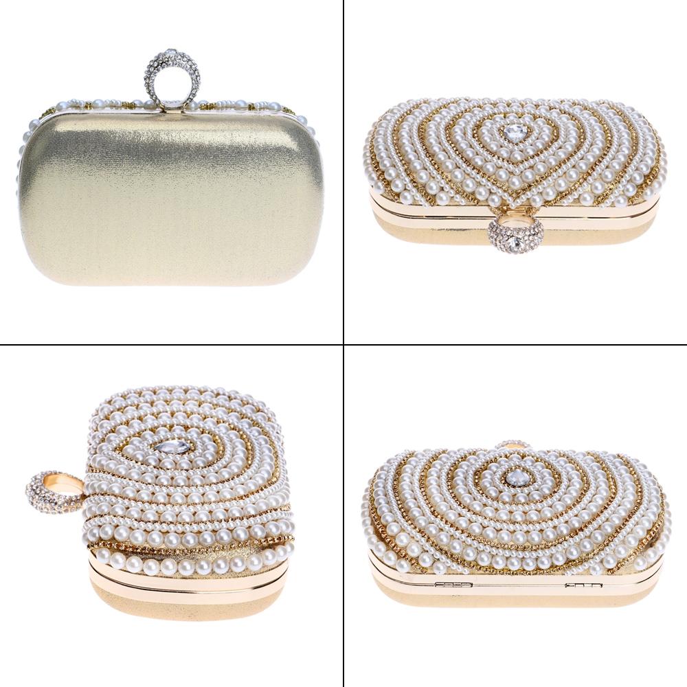 Stylish Pearl Handbag for Fashion Banquets and Parties - Blue
